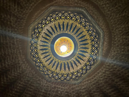 Moroccan Brass Pendant Light | Hand-Engraved Ceiling Lamp (PL 1057)